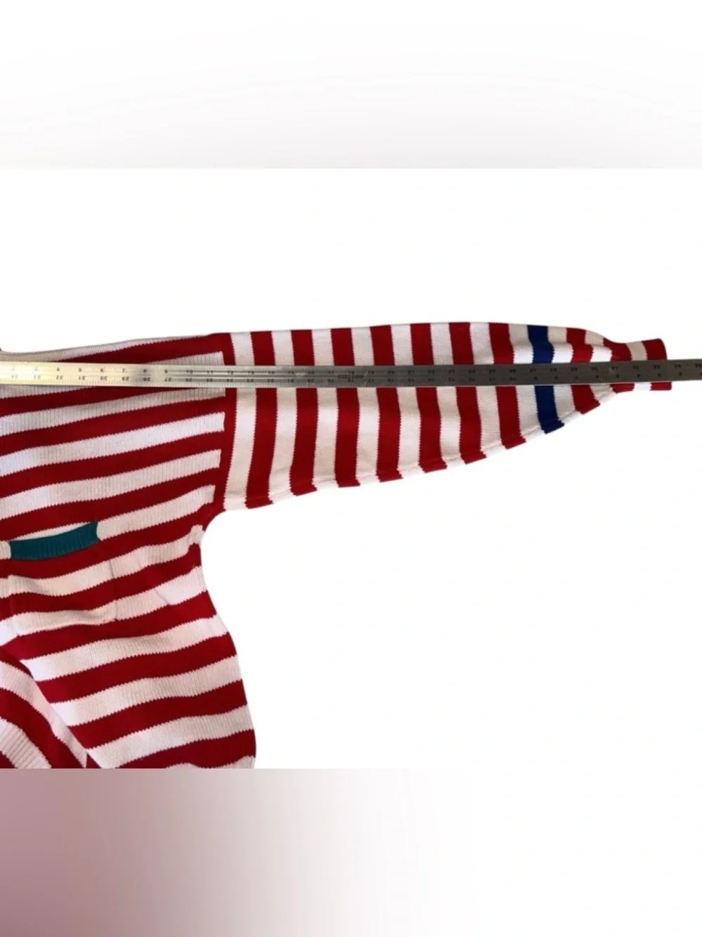 Vtg 80’s Pringle of Scotland Knit Polo Sweater Red White Stripe Retro Preppy XL